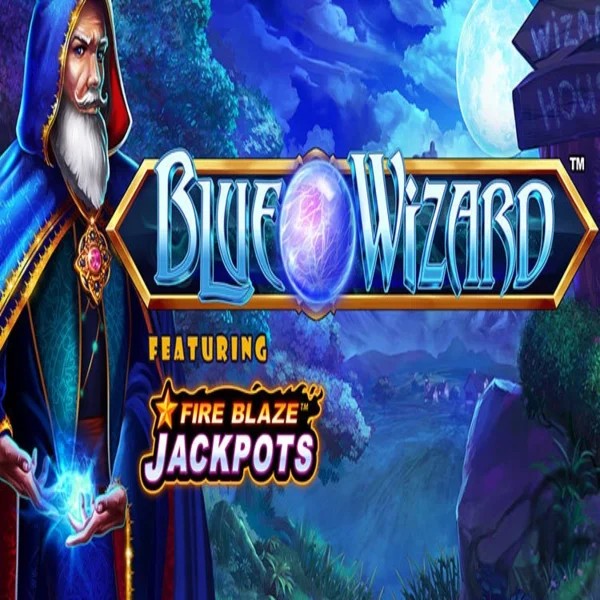Play the Blue Wizard Fire Blaze Jackpots slot by Rarestone Gaming on Prive Casino