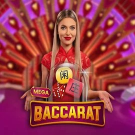 Mega Baccarat online game logo by Pragmatic Play on privecasinoo.com